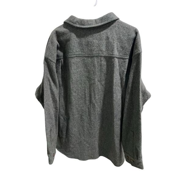 Woolrich VTG Men XL Wool Nylon Shirt Jacket Green Herringbone WPL 6635 Logo #110 - Picture 2 of 10